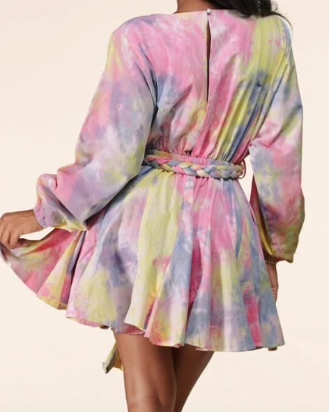 Women's Pink Tie-Dye Mini Dress