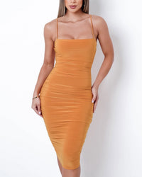 Diana Orange Midi Dress