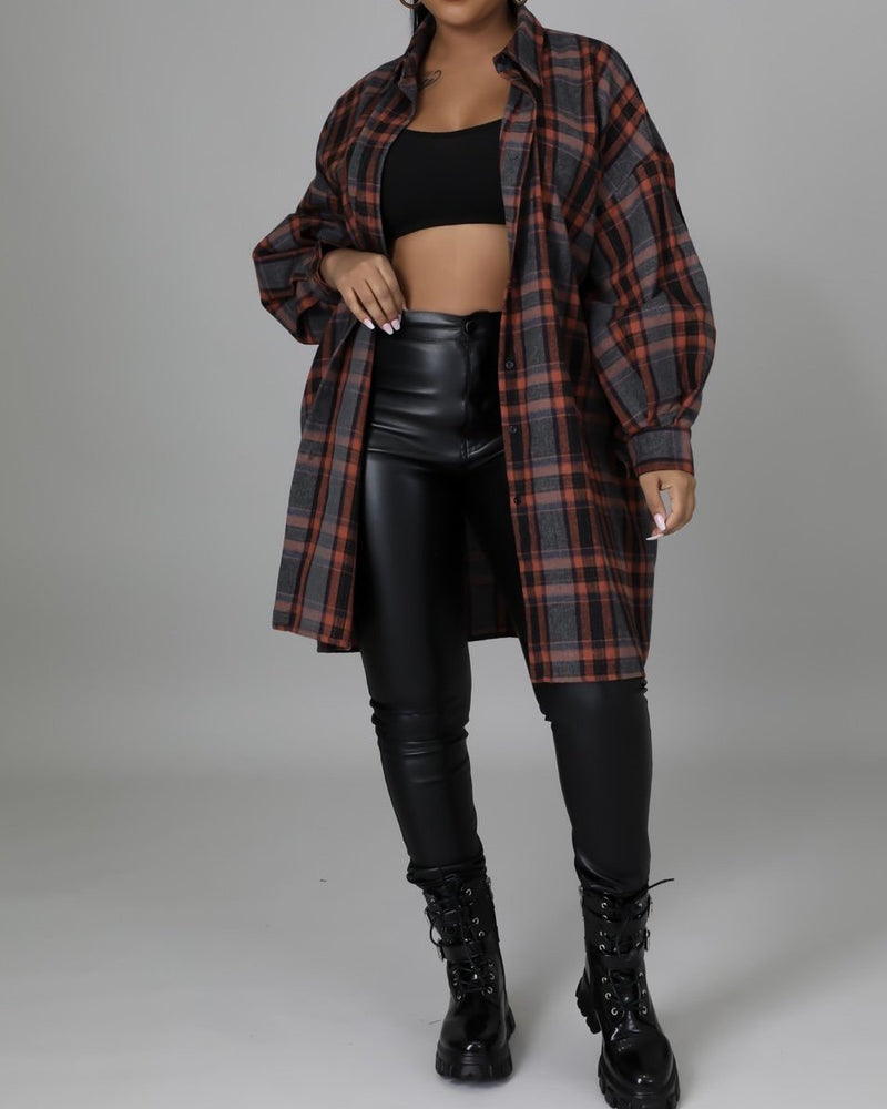 On The Go Flannel Top